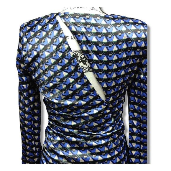 💥Bluish Geometric Print Dress by ZARA Sz M - Picture 5 of 8